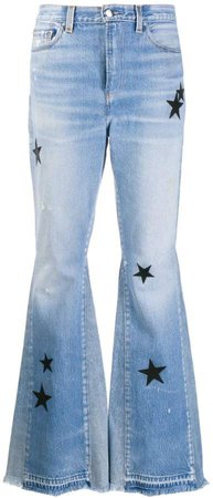 Star Patch Flared Jeans