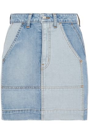 Lyla two-tone denim mini skirt | DEREK LAM 10 CROSBY | Sale up to 70% off | THE OUTNET