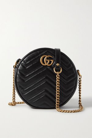 Black GG Marmont Circle quilted leather shoulder bag | Gucci | NET-A-PORTER