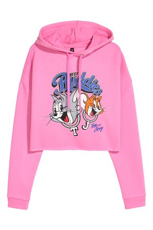 Short Hoodie - Pink/Tom and Jerry - Ladies | H&M US