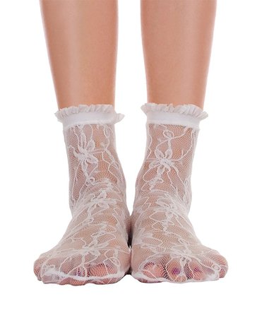 Lace With Ruffle Ankle Socks - White – Piin | www.ShopPiin.com