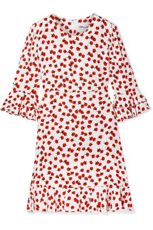 Diane von Furstenberg | Elly ruffle-trimmed floral-print crepe mini dress | NET-A-PORTER.COM