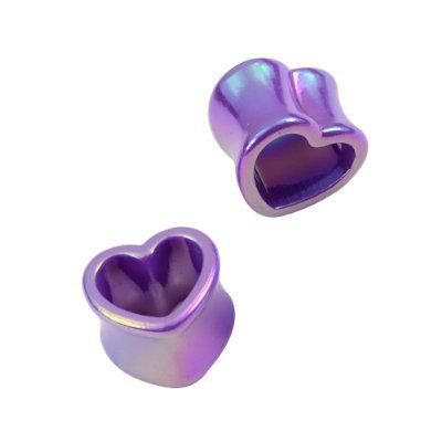 Kadima Body Piercing Jewelry One Pair (2pcs) AB Purple Acrylic Hollow Heart Double Flare Tunnel Ear Plug Please Choose Size:Amazon:Jewelry