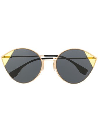 Fendi Eyewear two-tone round-frame Sunglasses - Farfetch