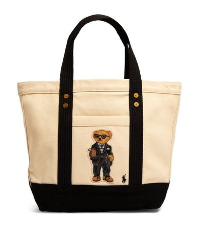Polo Ralph Lauren Beige/khaki Canvas Polo Bear Tote Bag | Harrods UK