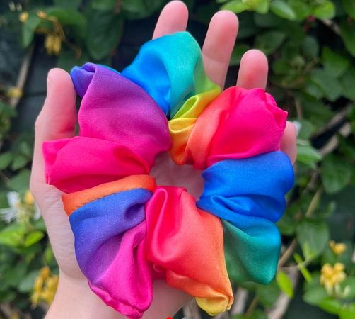 Rainbow scrunchie