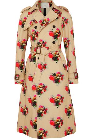 Adam Lippes | Floral-print cotton-twill trench coat | NET-A-PORTER.COM