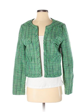 Cynthia Rowley TJX 100% Cotton tweed Green Blazer Size S - 85% off | thredUP