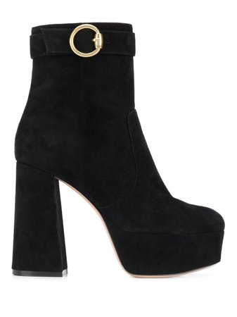 Shop Gianvito Rossi buckled chunky-heel ankle boots with Express Delivery - FARFETCH