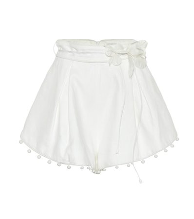 Corsage Bauble linen shorts