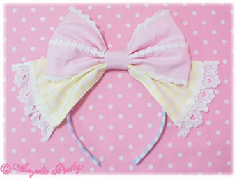 Colorful Gingham Head Bow - Angelic Pretty