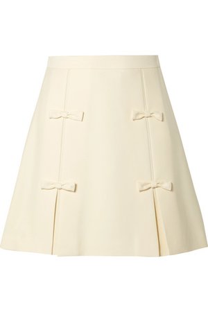 Miu Miu | Bow-embellished cady mini skirt | NET-A-PORTER.COM