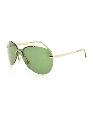 Dior Baby Monochromatic Aviator Sunglasses, Gold/Green | Neiman Marcus