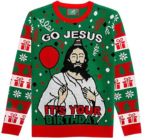 Tstars - Go Jesus It's Your Birthday Funny Unisex Ugly Christmas Sweater : Amazon.ca: Clothing, Shoes & Accessories