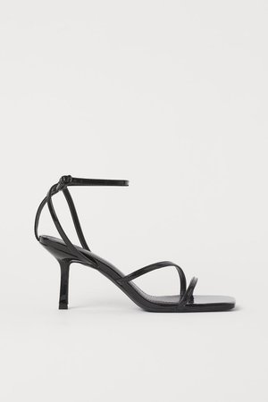 Patent strappy sandals - Black - Ladies | H&M GB