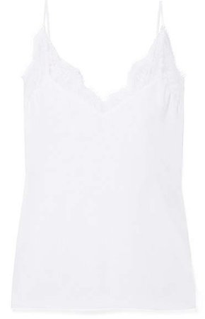 The Marisol Lace-trimmed Gauze Camisole - White