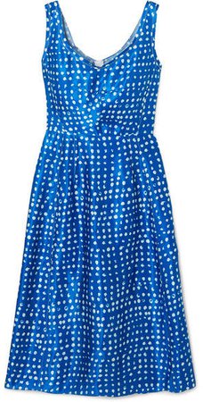 Polka-dot Cupro Dress - Blue