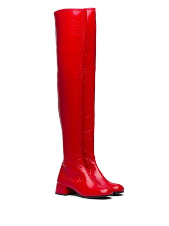 Shop Prada Technical thigh-high boots with Express Delivery - FARFETCH