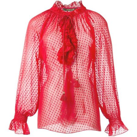 Roberto Cavalli ruffled sheer blouse