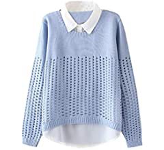light blue holed sweater