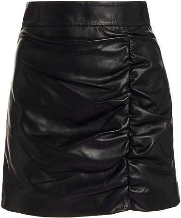 Zeynep Arcay Ruched Leather Skirt