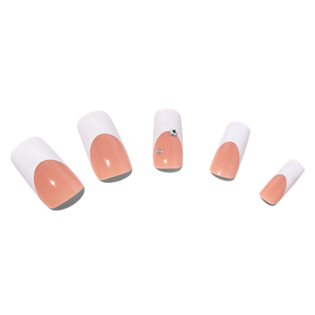 Claire's Bling French Tip Long Square Vegan Faux Nail Set