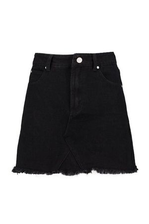 Petite Raw Edge Denim Mini Skirt | Boohoo
