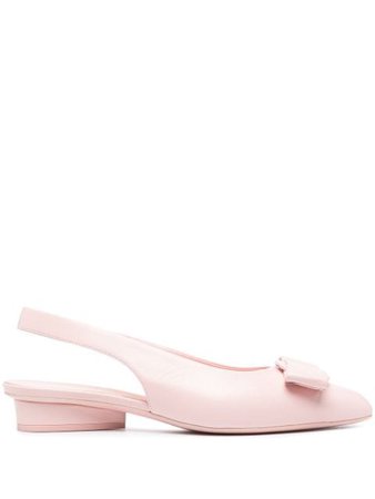 Salvatore Ferragamo bow-detail slingback ballerina shoes pink 01R4340741097 - Farfetch