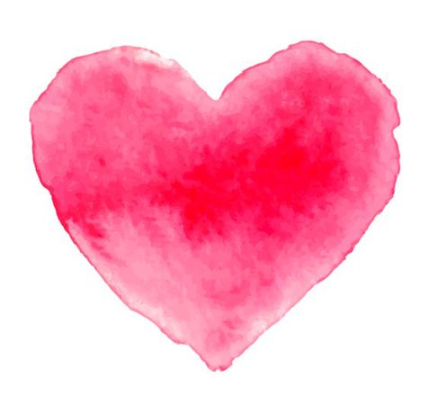 Hot Pink Watercolor Heart