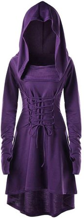 Amazon.com: RAINED-Women Long Sleeve Hoodie Dress High Low Loose Sweater Cloak Renaissance Costume Knit Tunic Dress Pullover Outwear: Clothing