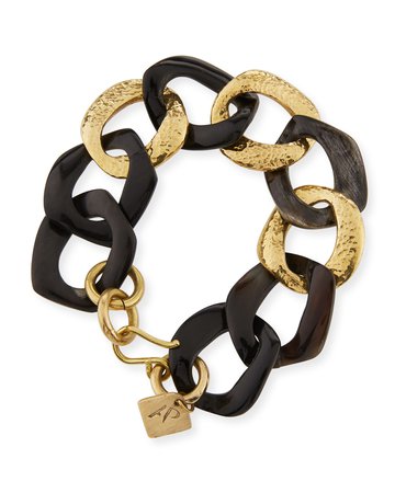 Ashley Pittman Salama Dark Horn & Bronze Link Bracelet
