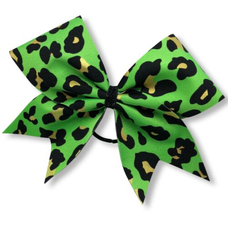 Green Leopard Print Bow