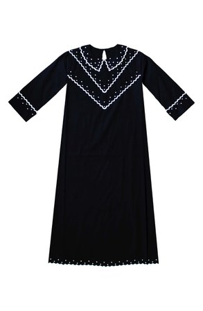 Batsheva Shirley Contrast Embroidered Poplin Dress | Nordstrom