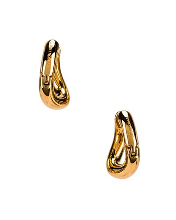 Balenciaga Loop Earrings in Shiny Gold | FWRD