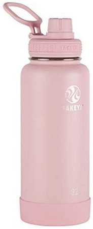 Amazon.com: Takeya Actives Insulated Stainless Steel Water Bottle with Spout Lid, 18 oz, Blush: Kitchen & Dining