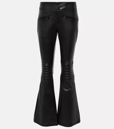 Mid Rise Faux Leather Flared Pants in Black - Perfect Moment | Mytheresa