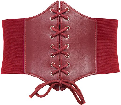 Versatile Women Fitted Underbust Waist Belts Corset(XL, Red 499) at Amazon Women’s Clothing store