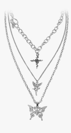 butterfly layered chain necklaces
