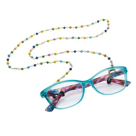 Sun N' Sand Multicolor Crystals & Brass Eyeglass Leash Glasses Strap Chain - Dove - Overstock - 28519701