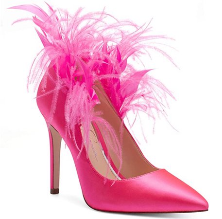 Pink feather pump