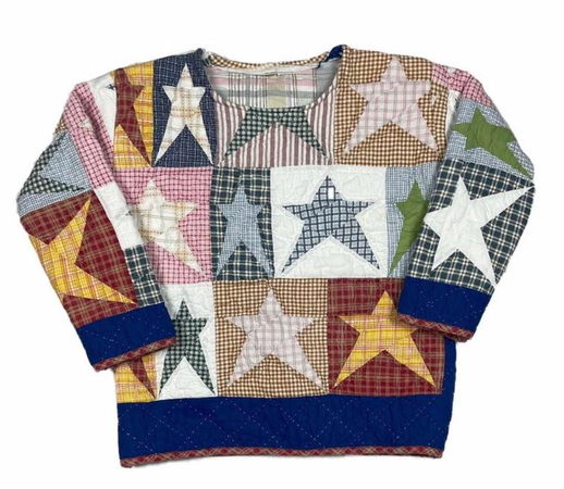 star patchwork sweater