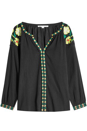 Embroidered Cotton Top Gr. S