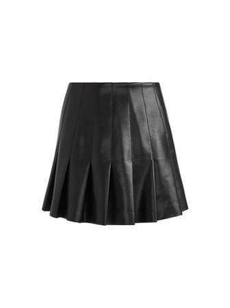 Carter Vegan Leather Mini Skirt In Black | Alice And Olivia