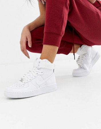 Nike white air force 1 hi sneakers | ASOS