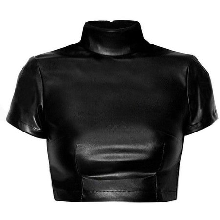 Leather crop top