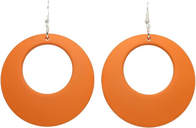 Bluebubble DISCO FEVER Large Round Pastel Hoop Earrings - 32 Colours Available (Orange Blossom) Gift Boxed : Amazon.co.uk: Jewellery
