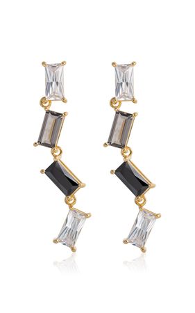 Zig Zag Rectangle 14k Gold-Plated Earrings By Judith Leiber | Moda Operandi