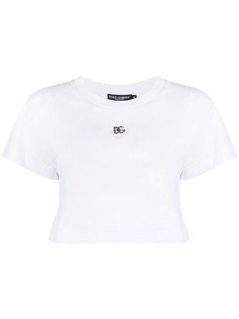 Dolce & Gabbana Cropped logo-plaque T-shirt - Farfetch