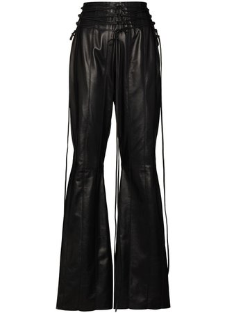 Shop black 16Arlington Lucerene flared trousers with Afterpay - Farfetch Australia