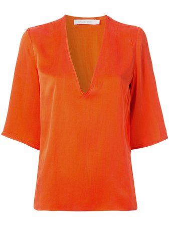 Nobody Denim V-Neck Boxy Fit T-Shirt T8119 Orange | Farfetch